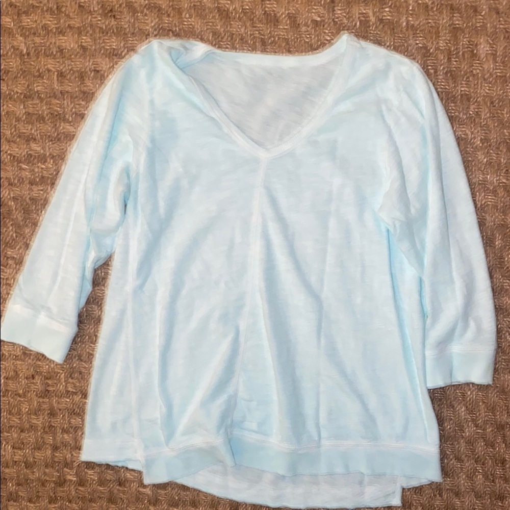 Elliott Lauren Light Blue Women's Jersey V-Neck Tunic sz Med